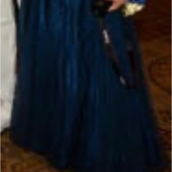 2016 David's Bridal Navy Blue Aline Ballgown Prom Dress - Picture 4 of 4